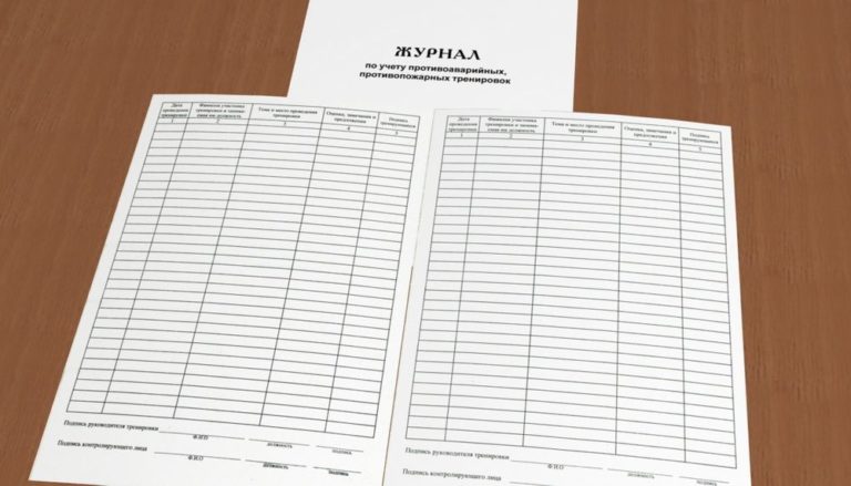 Журнал учета противоаварийных тренировок